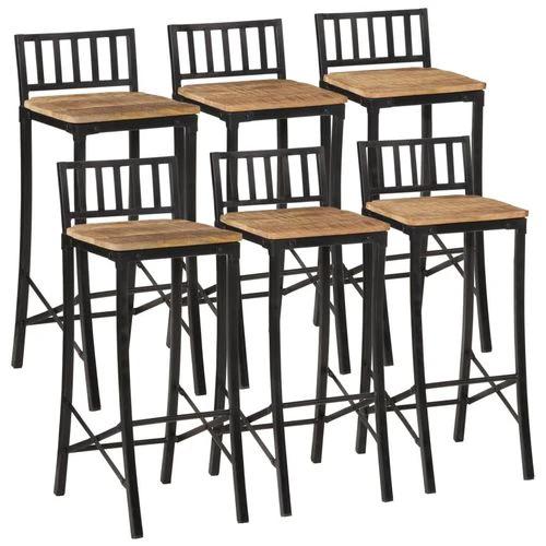 vidaXL 7 Piece Bar Set Solid Rough Wood Mango and Metal by vidaXL
