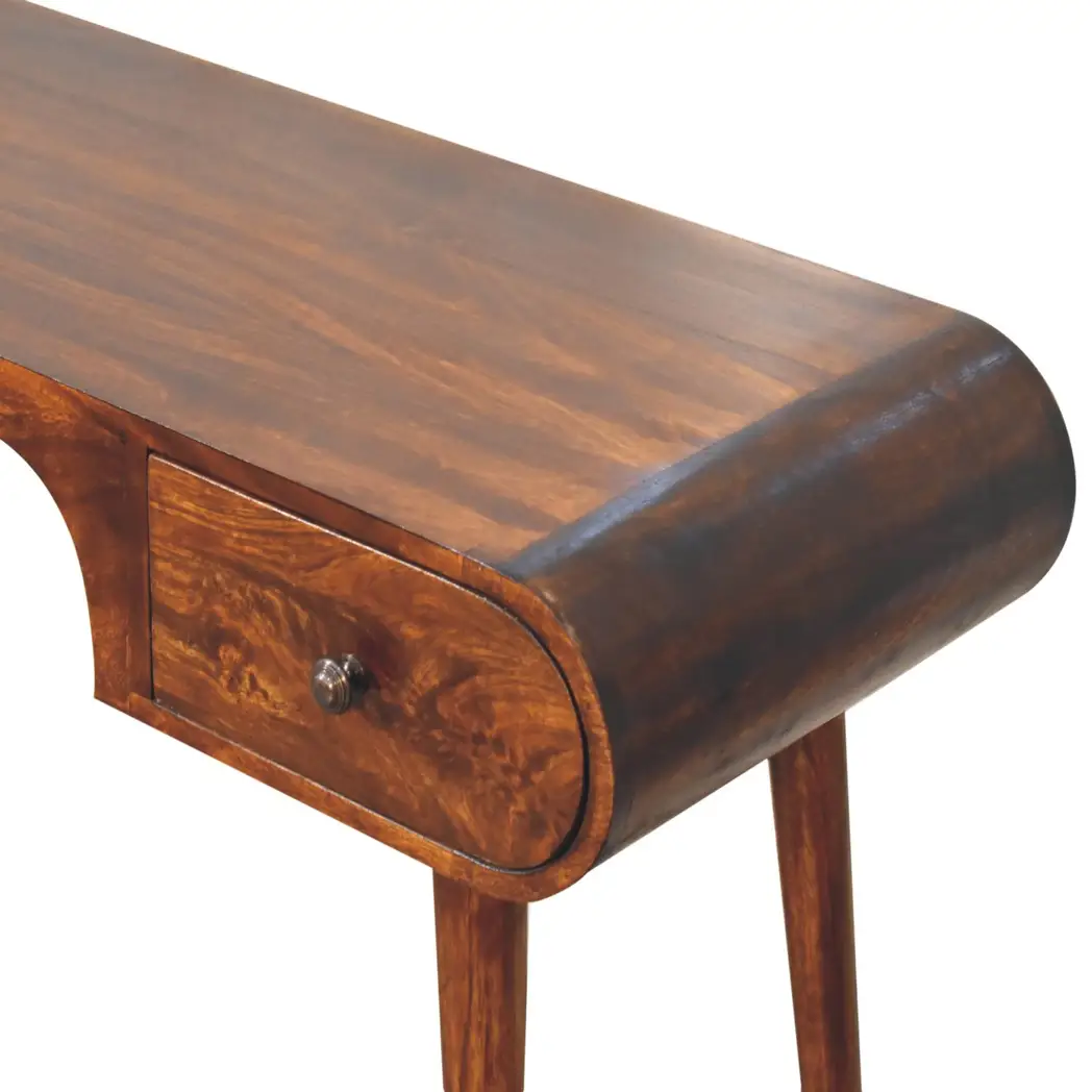 Artisan Furniture Artisan Furniture Solid Wood Chestnut London Arch Writing Desk, 2 Drawers, Brown - Desk