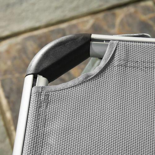 Outsunny Outsunny Folding Outdoor Reclining Sun Lounger Chair Aluminium Frame Light Grey - Sun Lounger