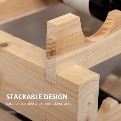 HOMCOM 36 Bottle Wine Rack with Wave Shelves and Modular Design for Wine Enthusiasts by HOMCOM