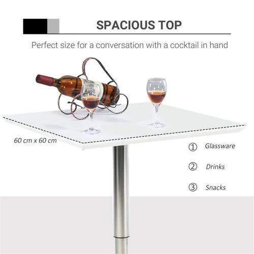 Adjustable Height Coffee Table Bar Table 60x60cm with Modern Design for Home and Office Use by N/A