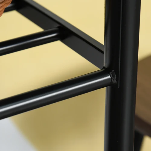 HOMCOM Compact Bar Set with Metal Frame and Oak Finish Featuring Storage Shelf for Small Spaces - Dining Set