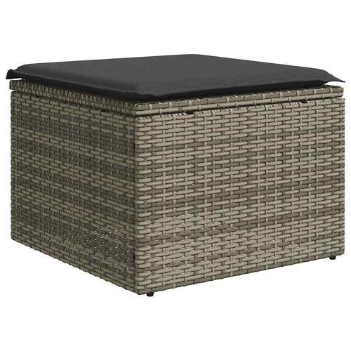 vidaXL vidaXL 2 Piece Garden Sofa Set with Cushions Grey Poly Rattan Acacia - Garden Sofa Sets