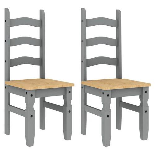 vidaXL 3 Piece Dining Set Panama Grey Solid Wood Pine by vidaXL