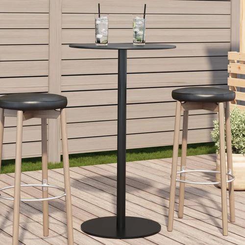 vidaXL vidaXL Garden Table Round Black Ø60x105 cm Steel -
