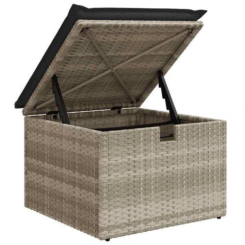 vidaXL 2 Piece Garden Sofa Set with Cushions Light Grey Poly Rattan Acacia by vidaXL