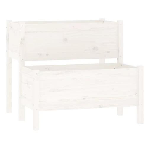 Planter White 84.5x84x75 cm Solid Wood Pine by vidaXL