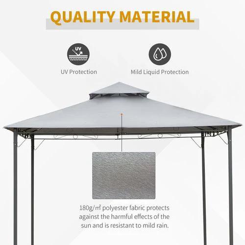 Outsunny 3x3(m) Outdoor Patio Gazebo Steel Canopy Tent Pavilion 2-Tier Roof Top - Gazebos