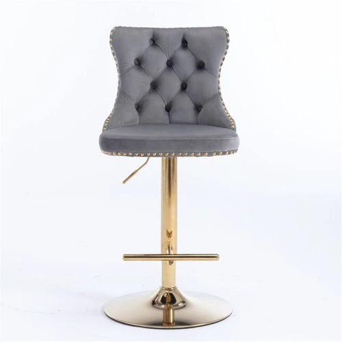 Luxurious Velvet Bar Stools with Adjustable Height and 360 Degree Rotation for Elegant Dining Spaces by N/A
