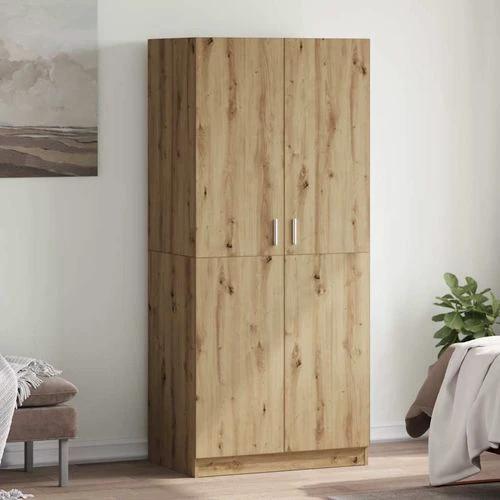vidaXL Wardrobe Artisan Oak 90x52x200 cm Engineered Wood by vidaXL