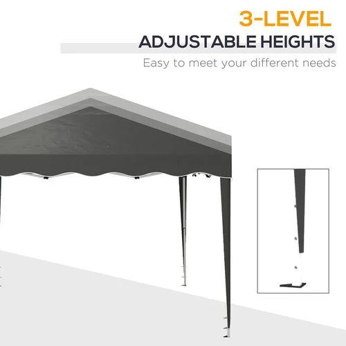 Outsunny Outsunny 3x3(m) Pop Up Gazebo Marquee Tent for Garden w/ Carry Bag Grey - Gazebos