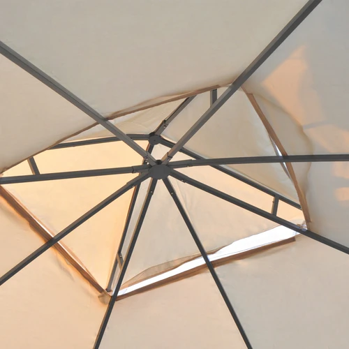 Unbranded Outsunny Double Top Garden Gazebo 3 x 3 M Cream White with Curtains for Outdoor Parties and Events - Gazebos
