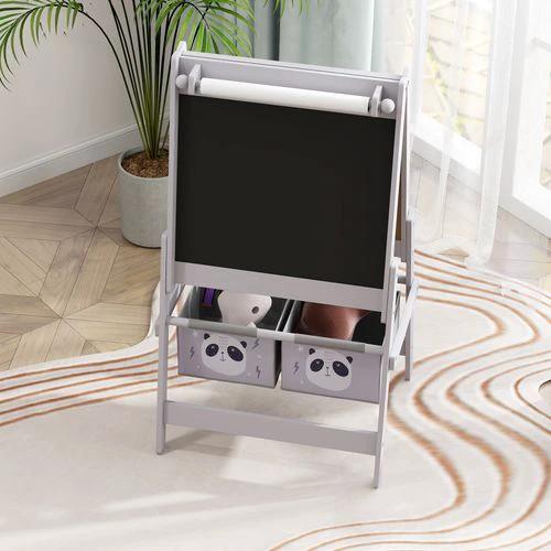 AIYAPLAY 3 In 1 Kids Easel Compact With Paper Roll Whiteboard Blackboard Storage For Home Learning by AIYAPLAY