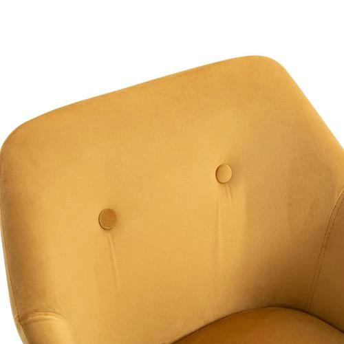 2 Pieces Modern Upholstered Fabric Bucket Seat Dining Room Armchairs - Yellow by HOMCOM