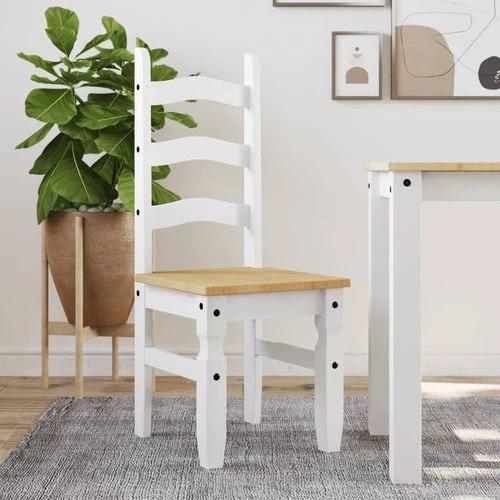 vidaXL vidaXL Dining Chairs 2 pcs Corona White 42x47x107 cm Solid Wood Pine - Wooden Chairs