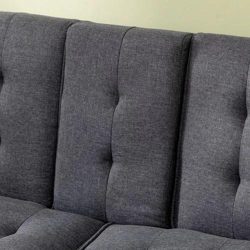 HOMCOM Upholstered Sofa bed 3 Seater Home Theater Futon Recliner with Cupholders Grey - Sofa Bed