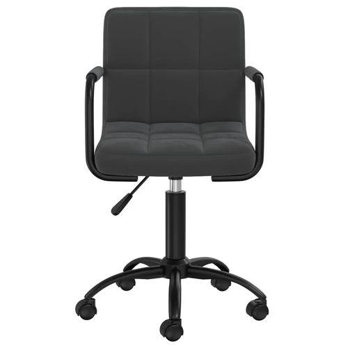 vidaXL Swivel Office Chair 18 Inches Black Velvet Upholstery with Adjustable Height for Home Office Professionals by vidaXL