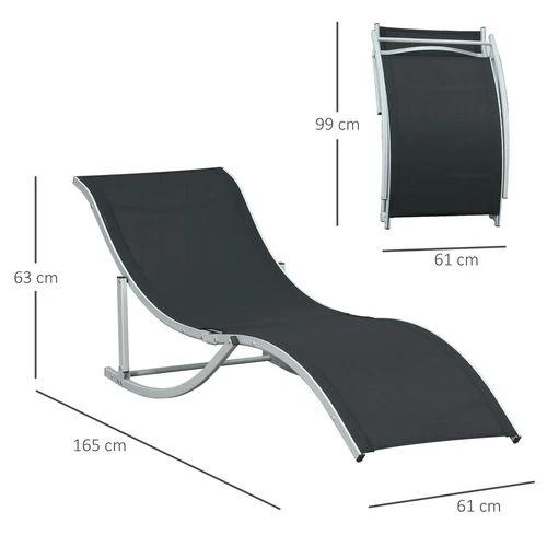 Outsunny Set of 2 Zero Gravity Lounge Chair Recliners Sun Lounger Black by Outsunny