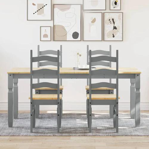 vidaXL 5 Piece Dining Set Panama Grey Solid Wood Pine by vidaXL