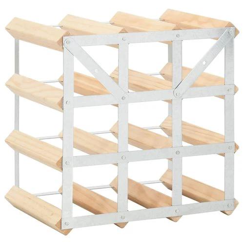 vidaXL Rustic Solid Pinewood Wine Rack for 12 Bottles with Ample Storage Space for Wine Enthusiasts - Wine Rack