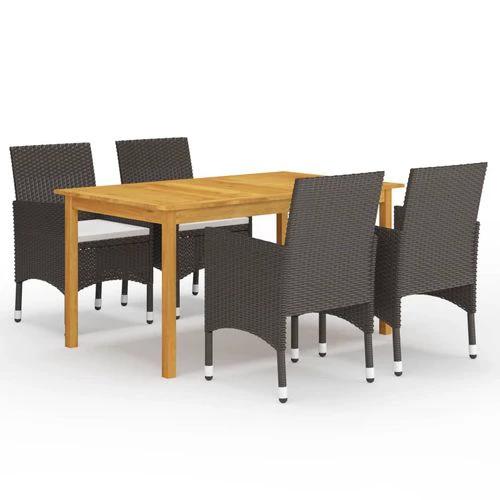 vidaXL Elegant 5 Piece Garden Dining Set with Cushions for Outdoor Entertaining and Relaxation - Garden Set