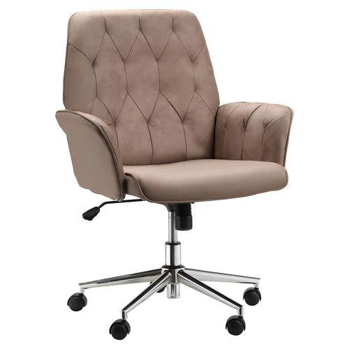 Computer Chair w/ Armrest Modern Style Tufted Home Dining Room Brown by Vinsetto