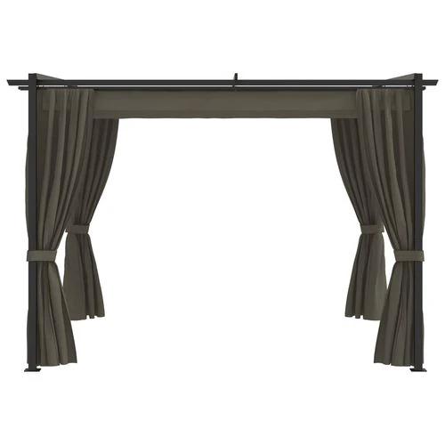 Durable Gazebo with Curtains 3x3 m Taupe Steel Frame for Outdoor Gatherings and Events by vidaXL