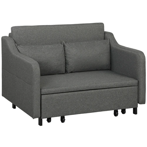 HOMCOM Pull Out Sofa Bed with Storage Pockets and Removable Covers for Compact Living Spaces by HOMCOM