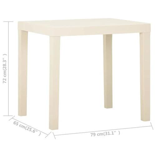 vidaXL vidaXL Garden Table White 79x65x72 cm Plastic - Garden Table