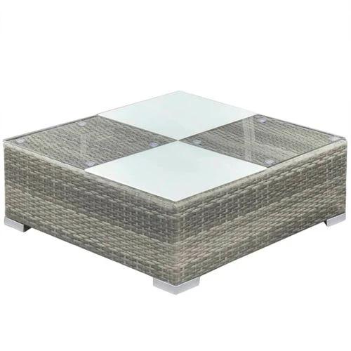 6 Piece Garden Lounge Set with Cushions Poly Rattan Grey by vidaXL