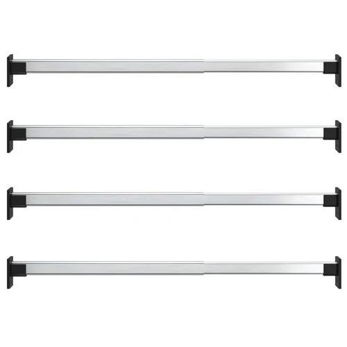 vidaXL Telescopic Wardrobe Rails 4 pcs Silver 58-100 cm - Wardrobe