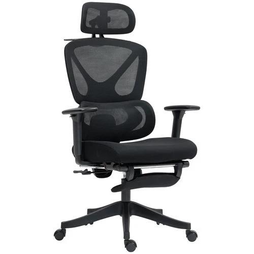 HOMCOM Ergonomic Office Chair, Recliner Computer Chair with Footrest, Black by HOMCOM