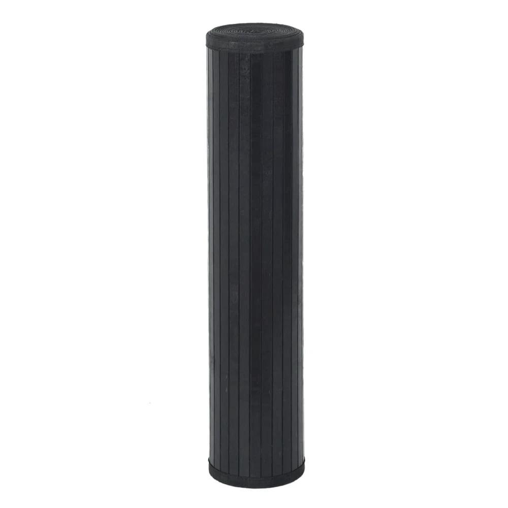 vidaXL Rug Square Black100x100 cm Bamboo - Rug