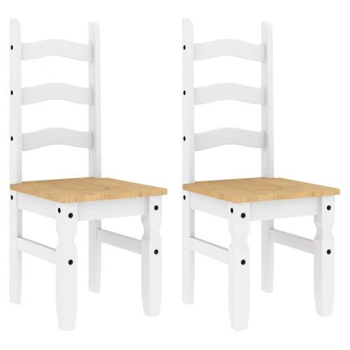 vidaXL vidaXL Dining Chairs 2 pcs Corona White 42x47x107 cm Solid Wood Pine - Wooden Chairs