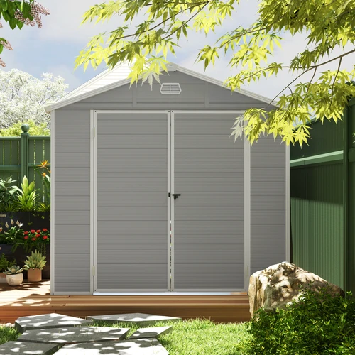 Outsunny Garden Shed 8 x 6ft with Lockable Door and Ventilation for Outdoor Tool Storage by Outsunny