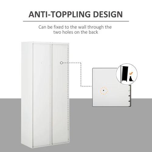 Filing Cabinet Storage Office 2 Doors Adjustable Shelf Metal Vinsetto by Unbranded