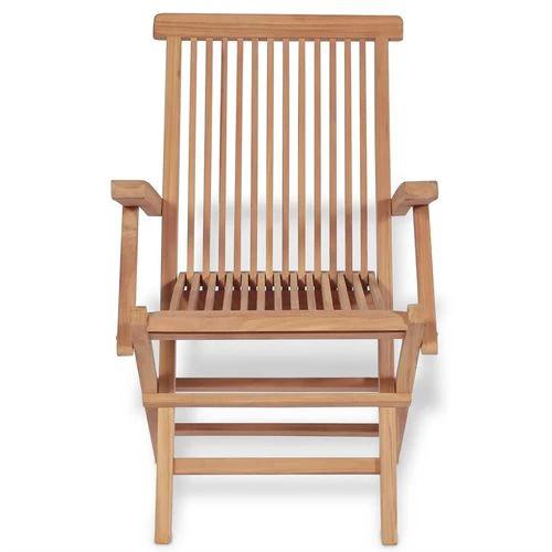 vidaXL Solid Teak Wood 5 Piece Garden Dining Set with Smooth Finish for Outdoor Gatherings - Garden Set