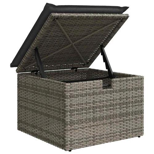 vidaXL vidaXL 2 Piece Garden Sofa Set with Cushions Grey Poly Rattan Acacia - Garden Sofa Sets