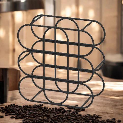 MSL Cast Iron Effect Wine Rack 13 Inch for 9 Bottles with Ornate Side Detail for Wine Enthusiasts - Wine Rack