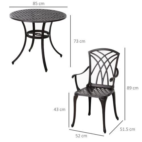 Outsunny Sturdy Cast Aluminium 4-Seater Garden Table Set for Small Spaces - Uncategorized Garden Set