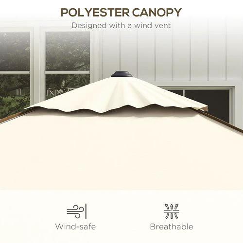 Outsunny Outsunny Sun Parasol with Vent, Table Umbrella for Patio, Garden, Pool, Beige - Parasol
