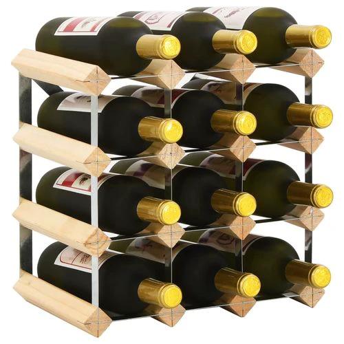 vidaXL Rustic Solid Pinewood Wine Rack for 12 Bottles with Ample Storage Space for Wine Enthusiasts - Wine Rack