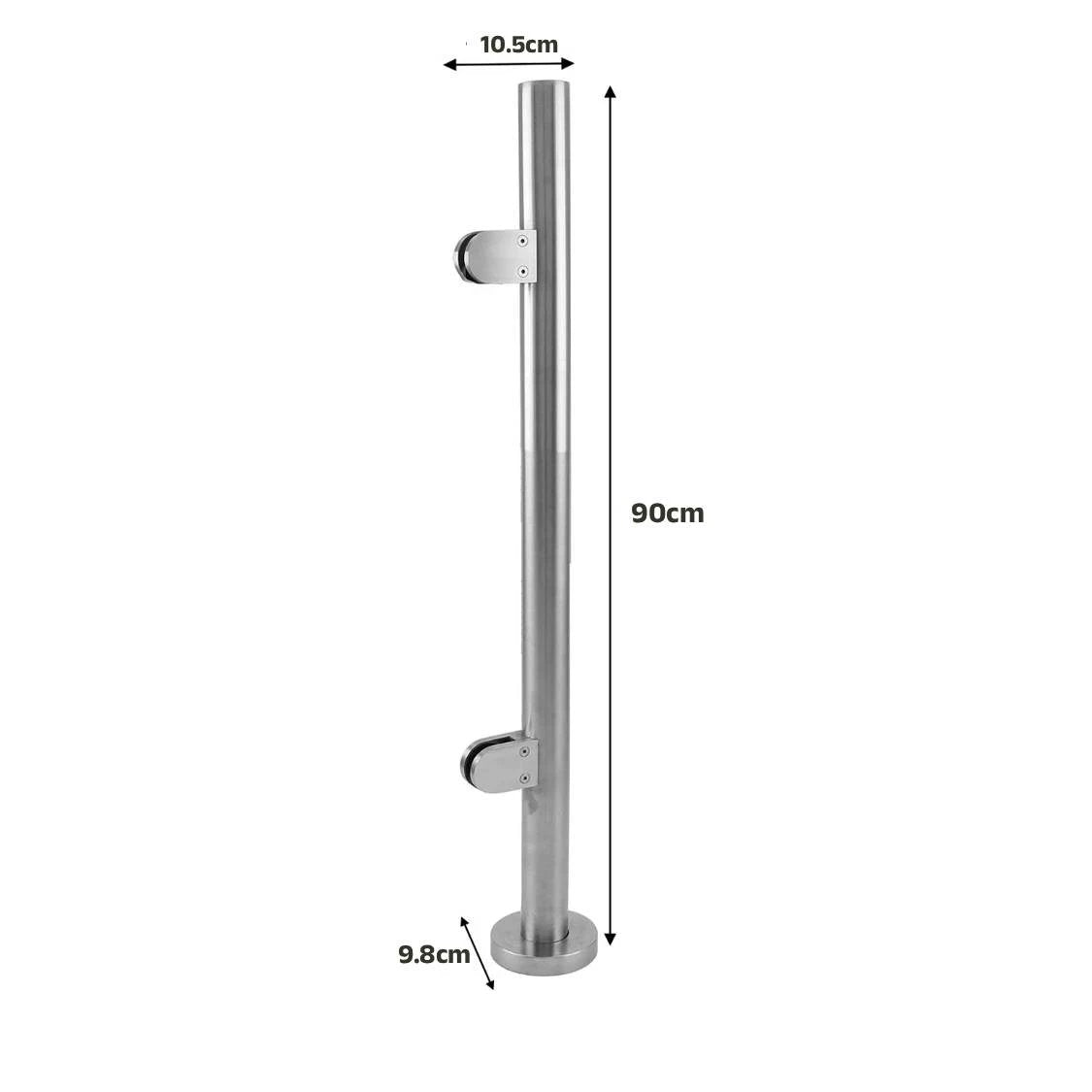 MonsterShop Stainless Steel Balustrade, End Post, 90cm H by Monster Shop