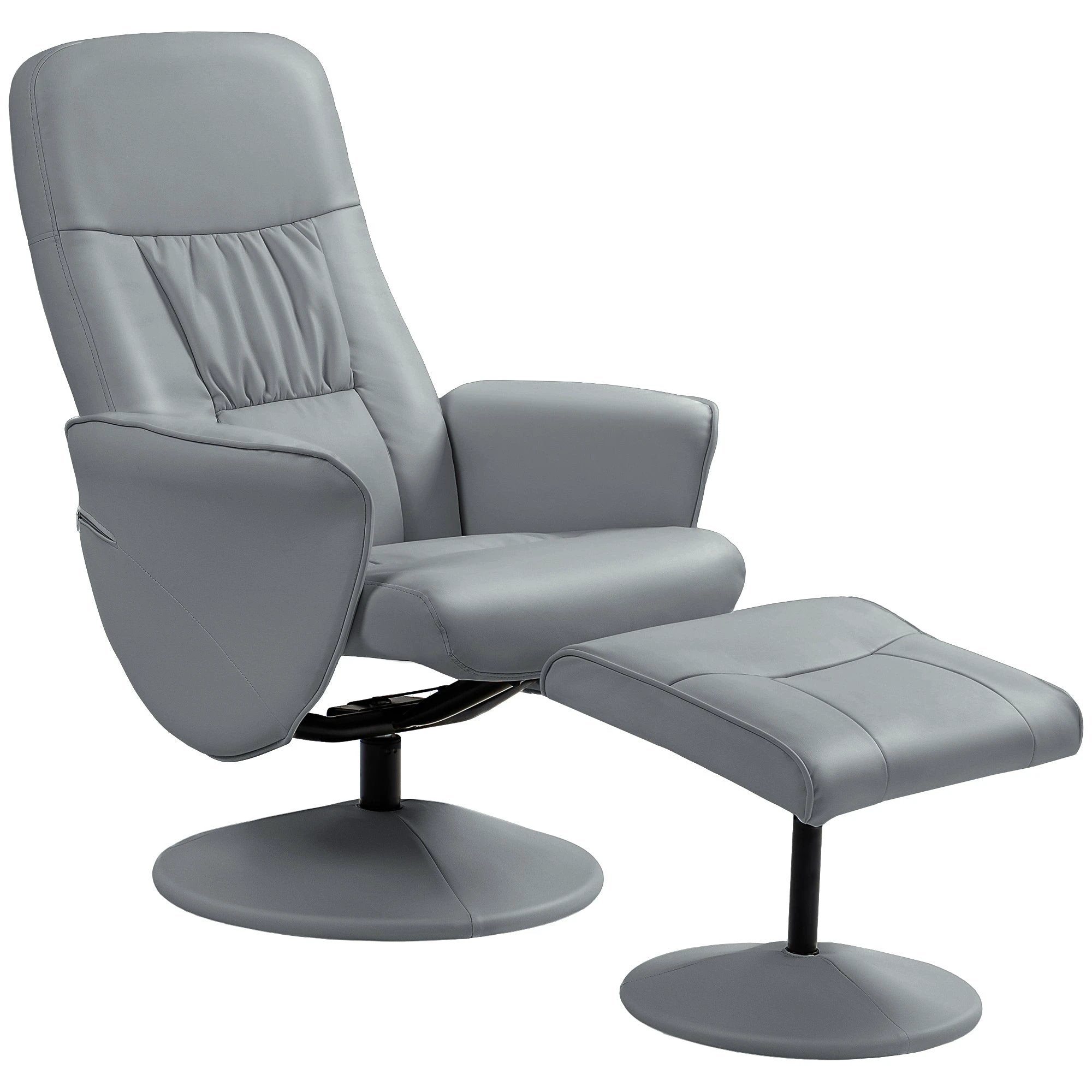 HOMCOM PU Leather Armchair and Footrest Swivel Recliner w/ Ottoman by HOMCOM