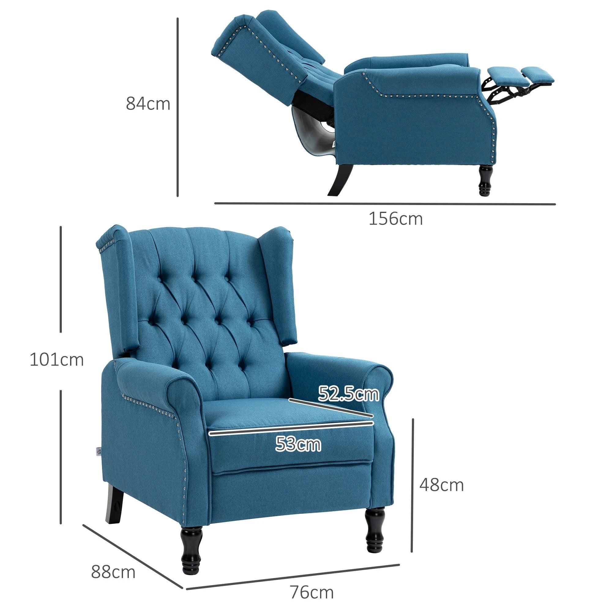 HOMCOM Manual Reclining Armchair Recliner with Footrest by HOMCOM