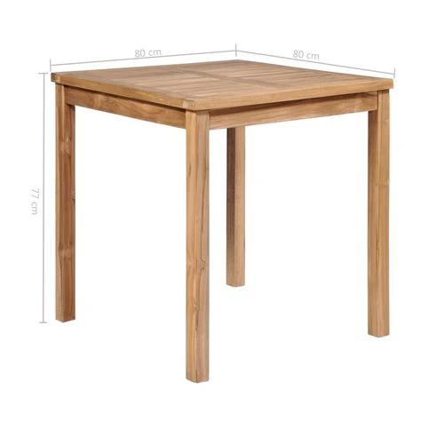 vidaXL Garden Table 80x80x77 cm Solid Teak Wood -