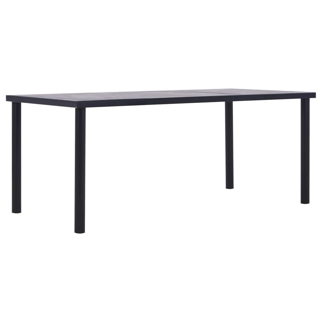 vidaXL Dining Table Black and Concrete Grey 120x60x75 cm MDF by vidaXL