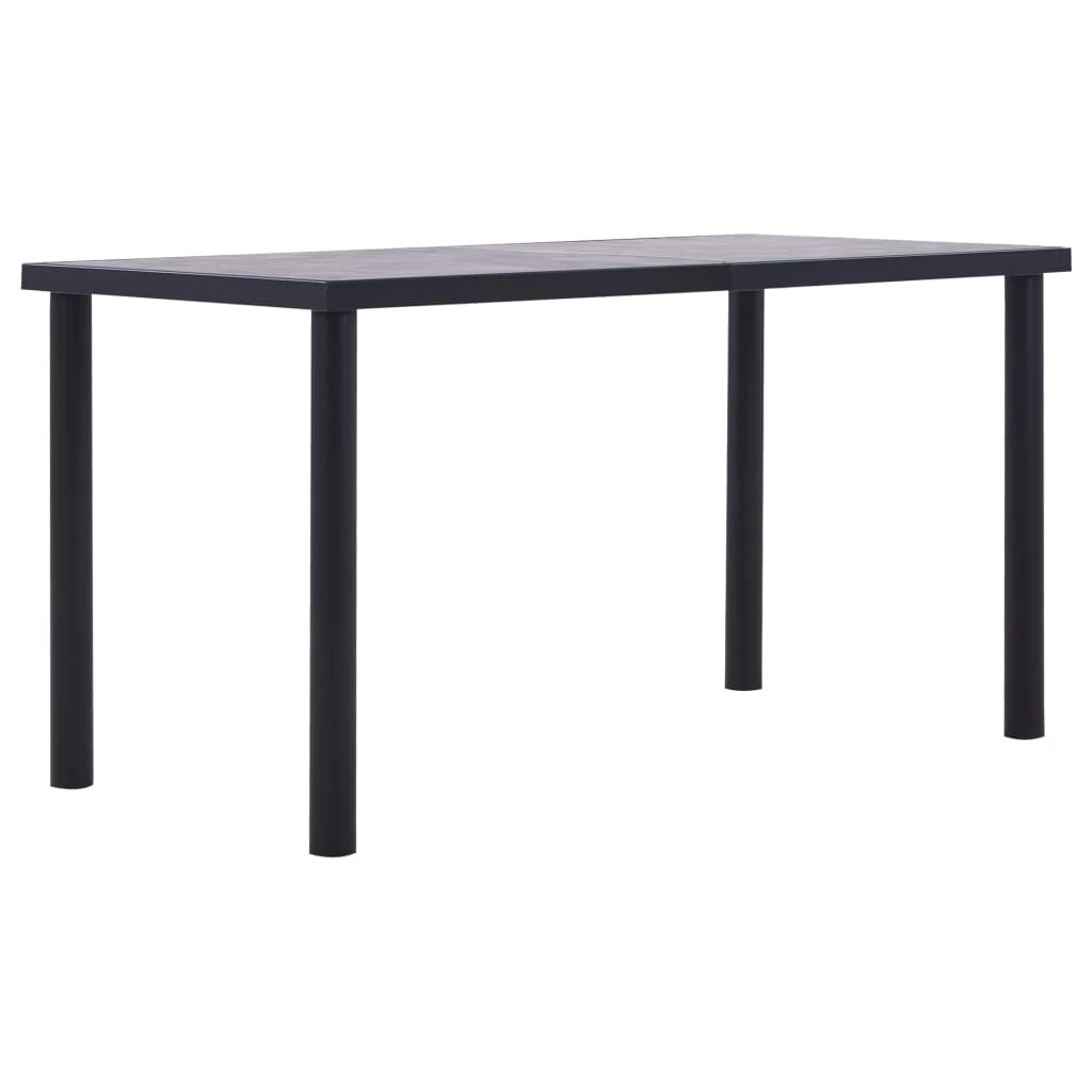 vidaXL Dining Table Black and Concrete Grey 120x60x75 cm MDF by vidaXL