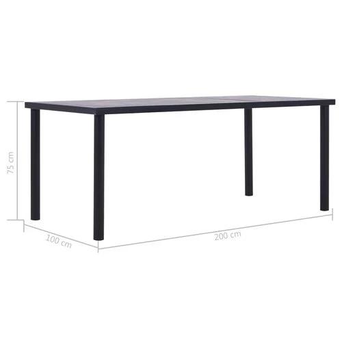 vidaXL Dining Table Black and Concrete Grey 120x60x75 cm MDF by vidaXL