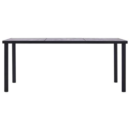 vidaXL Dining Table Black and Concrete Grey 120x60x75 cm MDF by vidaXL